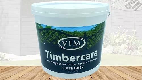 EZ Pack - PREMIUM Timbercare Exterior Wood Paint Furniture 5L QUICK DRY Garden Shed Furniture Fence Outdoor Exterior Wood Paint - Used On Rough Swan & Smooth Planed Wood (Slate Grey)