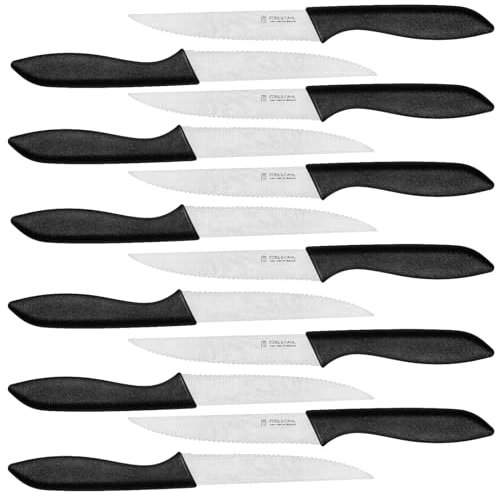 targzier Steakmesser set 12 teilig,Steakmesser aus Edelstahl,Scharfes Steakmesser mit Wellenschliff,Steakmesserset,Küchen-Steakbesteck,Spülmaschinenfest