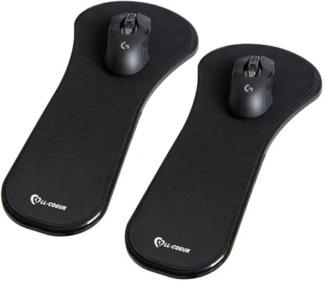 LL-COEUR 2 Pack Support de Bras Ergonomique Repose Poignet Support Extension Bureau Ordinateur Accoudoir Tapis de Souris pour Table et Chaise (2 PCS Noir)