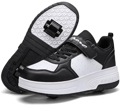 Hiseng Scarpe con Rotelle Bambina 28-40EU, Scarpe con Rotelle Bambino Sportive Scarpe da Skateboard Skateboard Sneakers Outdoor Multisport Scarpe da Ginnastica da Pattini per Ragazze e Ragazzi