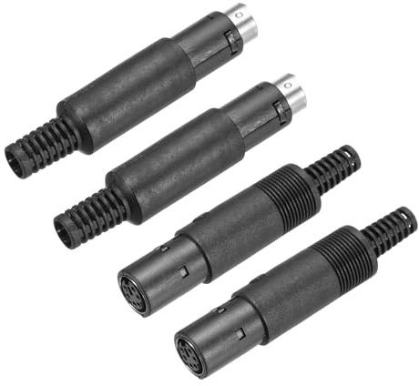 sourcing map 2 Set S-Video DIN Mini Socket 6 Pin Signal Transmission Mini Din Plug for TV DVD Computer Player(PS/2 Male and Female Plug)