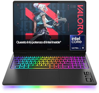 HP OMEN MAX 16-ah0001sl, Notebook, Intel Core Ultra 9 Processor, 32GB RAM, 1TB SSD, Display 16' 2K 240Hz, NVIDIA RTX 5080 16GB, TNR Privacy Cam, 3 Mesi di PC Game Pass Inclusi, Windows 11, Nero