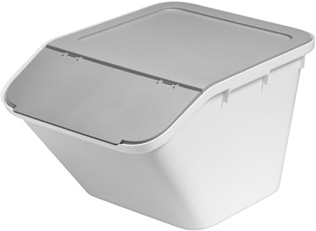 SmartStore Collect Stack-It - 37L Large (1 Pack) With Lid | Plastic Stackable Recycling Bin For Kitchen, Office & Home | Multi-Purpose Sorting Bin & More