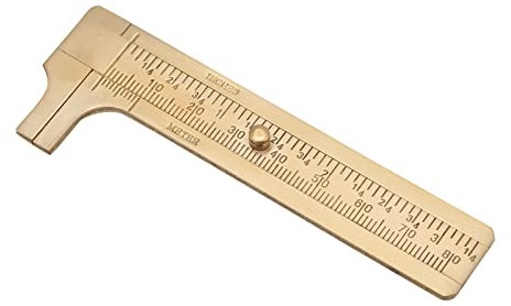 Fydun Strumento di Misurazione del Righello per Calibro Vernier Scorrevole in Ottone per Uso Quotidiano (80 mm a doppia scala)