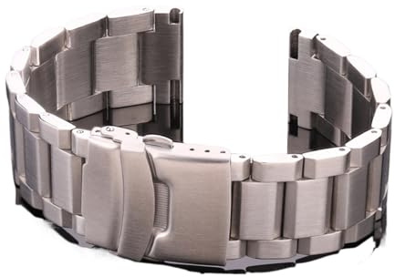 Cong Yi Rostfritt stål klockarmband kvinnor män metall klockarmband länkarmband 18mm 20mm 22mm 24mm tillbehör silver roséguld(Silver,22mm)