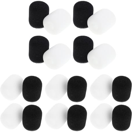 HEMOTON Coprimicrofono Spugna 20pezzi per Microfoni Lavalier e Wireless Schermo Antivento in Spugna, Facile da Installare e Confortevole per Streaming Indoor
