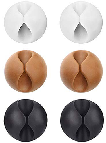 U-horizon Lot de 6 clips de câble durables, support de câble multifonction pour téléphones mobiles, ordinateurs portables, ordinateurs, etc