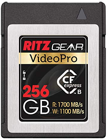 Ritzgear CFExpress Type B Card 256GB (1700/1100 R/W) by Ritz Gear Video Pro. Pairs with Compatible Nikon, Panasonic & Canon DSLR Cameras
