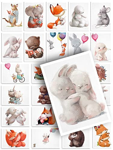 24er Set Postkarten mit Herz: Liebe Freundschaft Love, Grußkarten für Freunde & Freundin, zum Geburtstag als Geschenk, Kreatives Hochzeitsgeschenk, Postkarten Hochzeitsspiel, Romantische Karten DIN A6