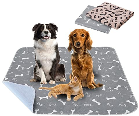 2 pezzi 80 * 70cm Tappetini Assorbenti per Cani, Traverse Lavabili per Cani, Tappetino per Addestramento del Cane Riutilizzabile per Gatti, Conigli, Porcellini d'India