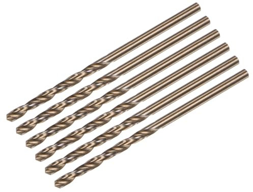 sourcing map 6pcs Jobber Drill Bits 2.5mm (0.098) Black Nitride & Gold Titanium Coated M2 High Speed Steel (HSS) Twist Drill Bits for Stainless Steel Aluminum Alloy Metal