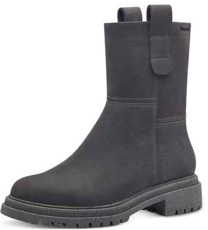 Tamaris Damen Warmfutter Stiefel Leder bequem; DARK GREY, EU 39