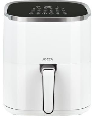 Jocca, Friggitrice ad Aria, Display LED Touch, 12 Programmi, Temperatura 80-200°C, Timer 60 Minuti, 1450W, Bianco, 5L