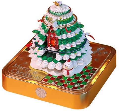 Time Piece Calendar 2025, 3D Memo Pads Paper Desk Calendar with LED Light, Tear Away Digital Calendar, Creative Carving Gift Desktop Decoration, Christmas Gift