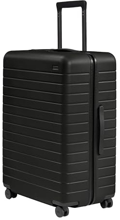 Away Large Checked Luggage, 29 Inch Hardside Suitcase with Spinner Wheels, Lightweight & Durable, TSA Lock, Jet Black