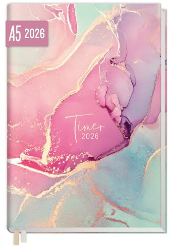 Häfft® Chäff-Timer Classic Kalender 2026 A5 Silky Pink Buchkalender, Terminplaner, Terminkalender, Wochenplaner für 12 Monate: Jan. 26 bis Dez. 26