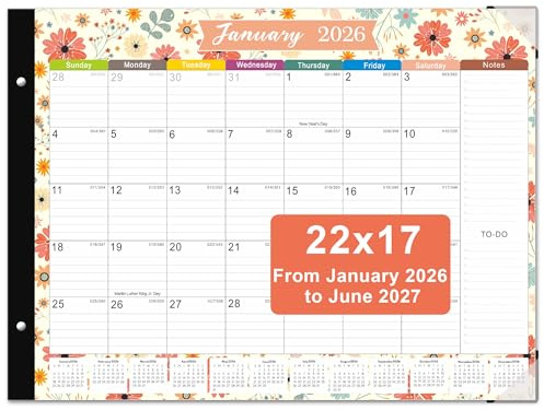 Desk Calendar 2026-2026 Desk Calendar Large 22x17, 18 Mouths From January 2026 to June 2027, 22 x 17 Desk Pad Calendar, Office Supplies Perfect for Organizing and Planning In Office, School or Home