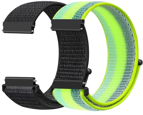 24mm Nylon Armband Kompatibel mit Garmin Venu X1/TicWatch Altas/TicWatch Pro 5/Pro 5 Enduro/COROS Nomad/iTouch AIR 4 41mm 46mm/AIR 3 44mm/Suunto 9/9 Baro/9 Titanium Ersatzarmband für Damen Herren