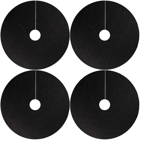 Lot de 4 Anneaux d'arbre pour aménagement paysager, Tapis de Protection réutilisable et dégradable en Tissu Non tissé 71 cm pour Plantes et Racines, paillis pour Mauvaises Herbes caout
