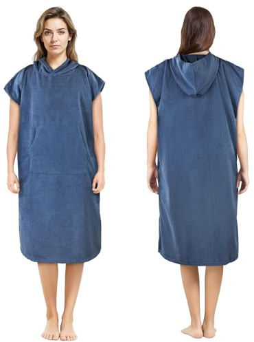 AUYAO Surf Poncho per Adulti, Accappatoio Poncho Asciugamano con Cappuccio di Microfibra, Rapida Cambiare Accappatoio per Uomo Donna, per Surfing, Nuoto, Sauna, Spiaggia