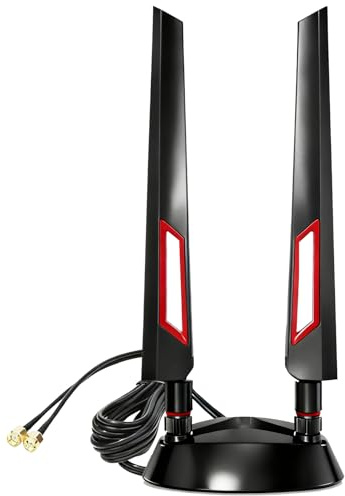 WiFi 6E Antenna Tri-Band 2.4GHz + 5GHz + 6GHz Router with Omnidirectional Magnetic Base for PC Desktop Computer Gaming Motherboard WiFi 6 Wireless Router Bluetooth Network Range Extender Booster