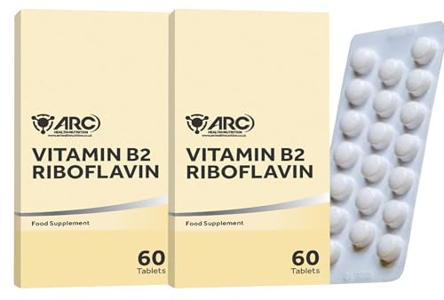 Vitamin B2 Riboflavin Supplement 120 Vegan Tablets for Men & Women – High Strength – Made in the UK
