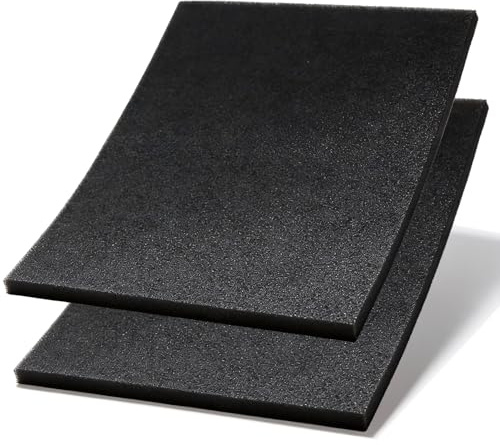 Lot de 2 filtres à air, en mousse, 300 x 210 x 10 mm, universels, à découper, filtre à air, tapis filtrant à air pour scooter, moto, tondeuse à gazon, motobineuse, tronçonneuse (2)