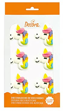 Decora 0500409 Confezione da 6 Unicorno In Zucchero