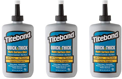 3 x Titebond 8oz Quick & Thick Multi Purpose Glue 237ml 2403