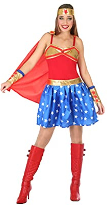Atosa 54612 COSTUME COMIC HERO M-L, dam, röd/blå