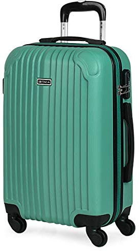 ITACA - Maleta de Cabina 55x40x20 - Maletas De Viaje Cabina Rígidas Trolley con 4 Ruedas Dobles para Avion Ligera Equipaje De Mano Candado de Combinación. Compatible Ryanair, Verde Menta
