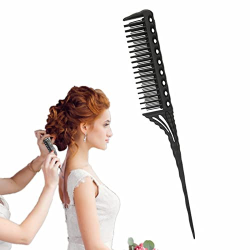 Pettini per la coda, pettine per acconciatura, pettini per capelli neri Ratto per pettini per il sollevamento della coda Pettini per parrucchiere professionali per parrucchieri(Nero)