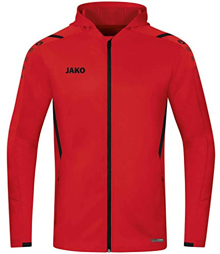 JAKO Träningsjacka för män, utmaning med huva, träningsjacka utmaning med huva Röd/svart Medium