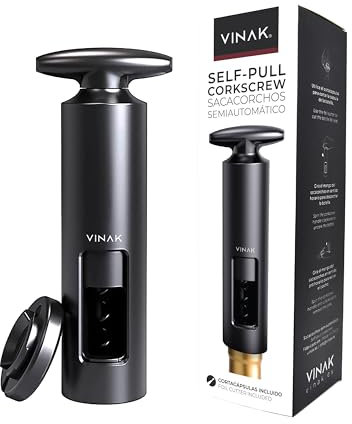 VINAK - Cavatappi manuale con tagliacapsule incluso | Apribottiglie molto facile da usare | Apribottiglie manuale perfetto per casa, ristorante o bar