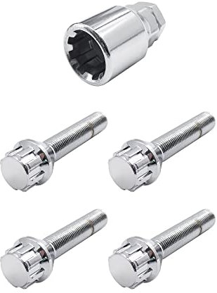 SIMONI RACING BRA/60 Kit 4 pernos antirrobo - Tornillos antirrobo para ruedas llave 17-19 M12x1.25 Longitud 50 mm