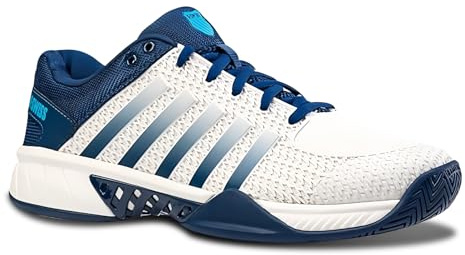 K-Swiss Men's Express Light Pickleball Shoe, Blue Opal/Blanc De Blanc/Cyan Blue, 8 M