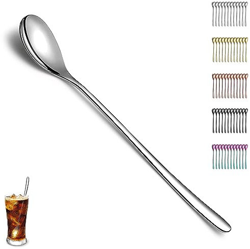 Evanda Iced Tea Spoons 12 Piece, Teaspoons, Stirring Bar Spoon, Coffee Spoon, Ice Cream Spoon, Cocktail Spoon, Tea Spoons