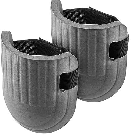 KADAX Genouillères de jardin résistantes avec fermeture Velcro, genouillères pour jardinage, protège-articulations (gris)