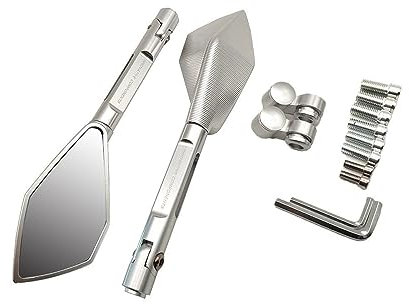 Espejos de motocicleta Espejos de extremo de barra de motocicleta compatibles con Cb400 CB919 CB190R CB650R CB125R CB400SF Espejos de motocicleta CNC Aluminio Manillar Espejos retrovisores Azul (Color