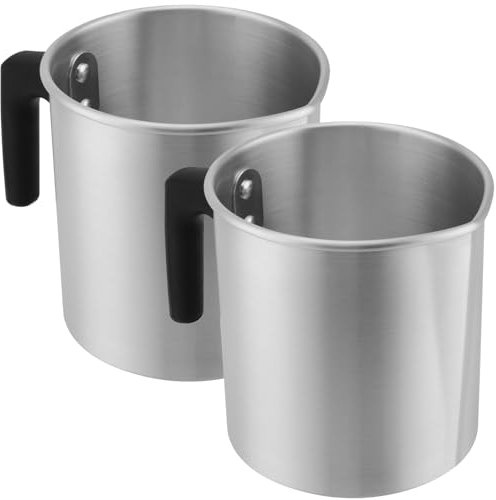 MAHIONG Lot de 2 pots de cire de 1,2 L, carafe de fabrication de bougies avec poignée résistante à la chaleur, petit pot à fondre pour bougies, fabrication de savon, loisirs créatifs