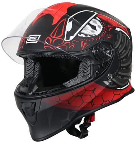 ORIGINE On Road Casco Integrale Casco Moto con Ventilazione ECE (FIGHTER MATT FLUO RED BLACK,M)…