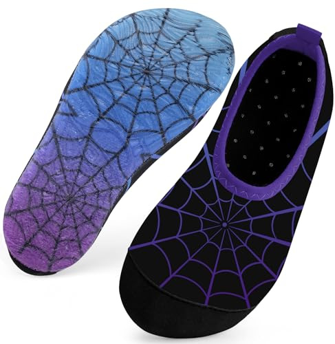 Kids Swim Water Shoes for Girls Toddlers Baby Aqua Socks for Kids Quick Dry Pool Beach Barefoot Children(Cobweb Black 18/19EU