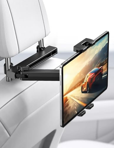 TECKNET Tablet Halterung Auto, iPad Halterung Auto, Tablethalterungen Auto Ausziehbare KFZ 360° drehbar für iPad Pro Air Mini, iPhone, Galaxy Tab, Switch, Allen Geräten mit 4,7-12,9 Zoll Bildschirm