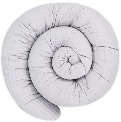 Totsy Baby Cojín Serpiente XXL Almohada de Cama Cojín de Lactancia Rollo de Cama Protector de Borde de Cama Cojín Decorativo Alrededor de Cama Serpiente XL Gris 300 cm Oeko-Tex
