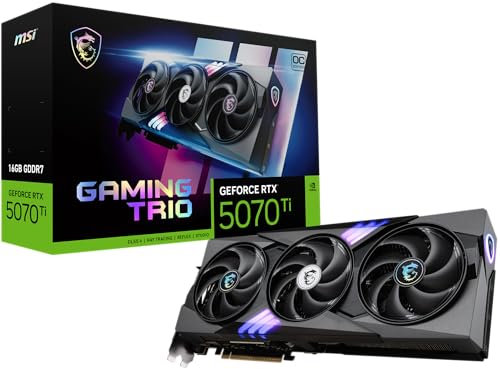 MSI GeForce RTX 5070 Ti 16G Gaming Trio OC Plus — 16GB GDDR7 (28Gbps/256-bit), PCIe 5, Boost: 2572 MHz, HDMI 2.1b, DisplayPort 2.1b