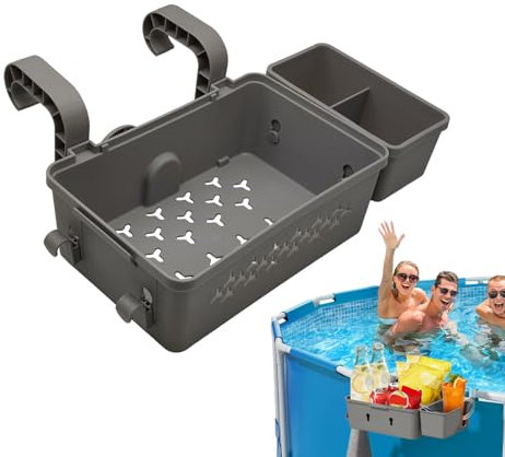 Cestino portaoggetti per piscina, ground pool storage basket with pool cup holder, accessories per piscina fuori terra