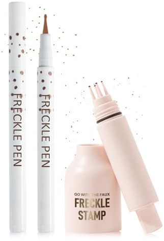 Kit de maquillaje natural de pecas – Liquid Freckles Pen & 5 Puntos de Pecas de Pecas, Resistente al Agua Larga Duración, Lápiz de Tatuaje Faux Pecas para Natural Sunkissed Makeup Look-01 Marrón Claro
