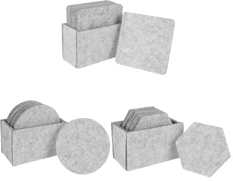 Cabilock 3juegos Almohadilla Aislante De Fieltro Posavasos Redondo Absorbente para Tazas Almohadillas Protectoras Resistentes Al Calor para Bebidas Decoración De Mesa De Comedor