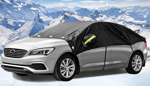 iZoeL Full Car Windscreen Cover for Winter Windshield Magnetic Snow Cover Frost Car Frost Windscreen Cover Ice Screen Cover for SUV VANS Trucks and Larger Verhicles - Full Protection