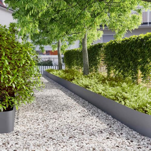 Genérico Bordes césped 20 uds Antracita 25x103 cm Acero Laminado frío,Bricolaje,Vallas de jardín,Ribetes y Bordes para jardín-860174